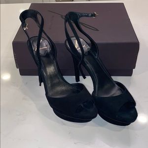 Brian Atwood Black Suede Heels